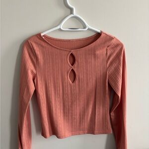 Women's Coral Mid-Length Long Sleeve Top